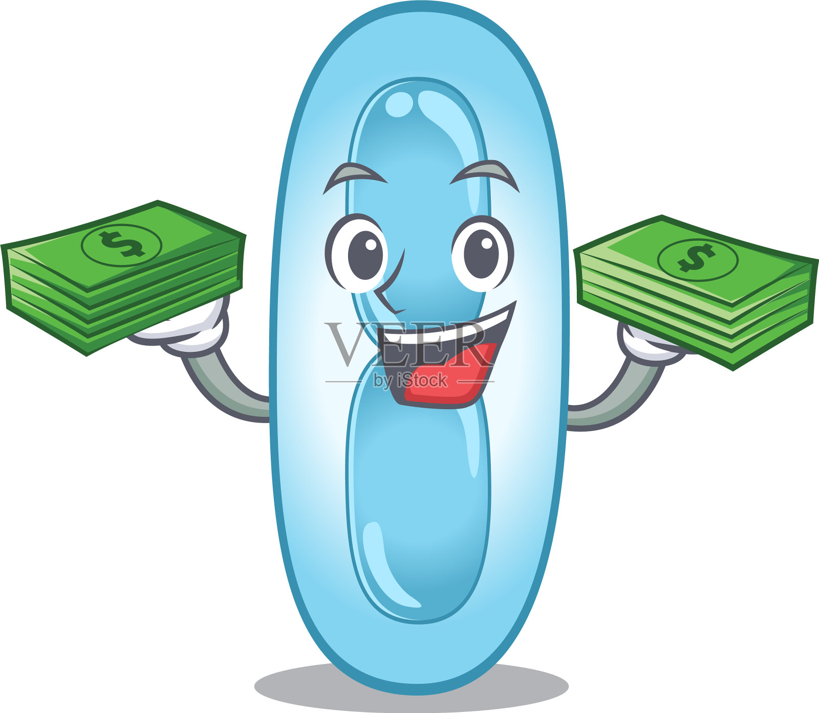 一个富有的肺炎克雷伯氏菌卡通人物设计元素图片