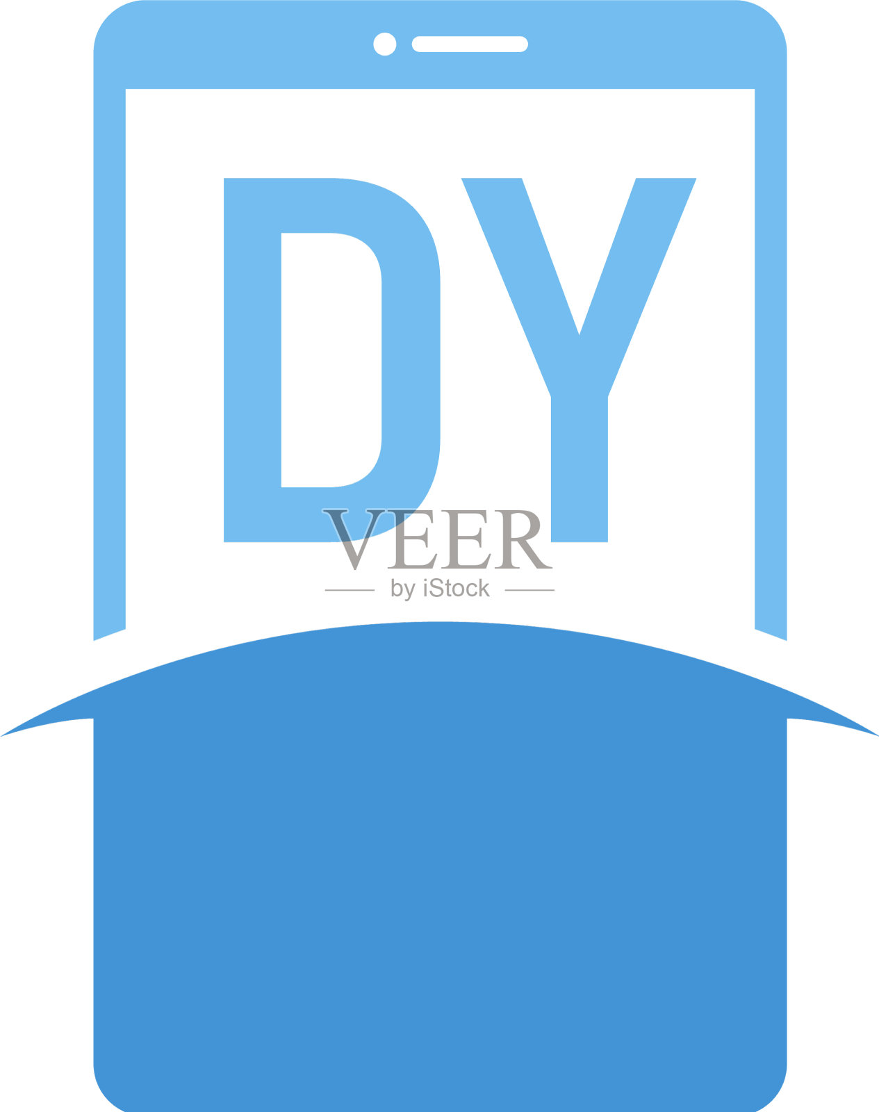 Dy字母标志设计与智能手机图标插画图片素材