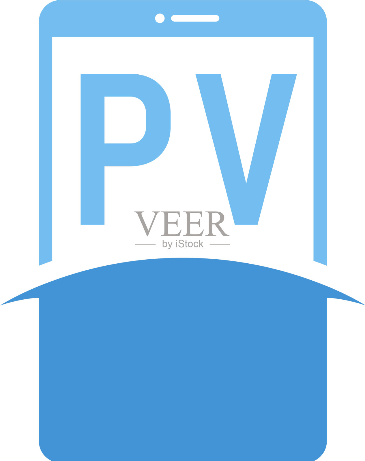 光伏字母标识设计与智能手机图标插画图片素材