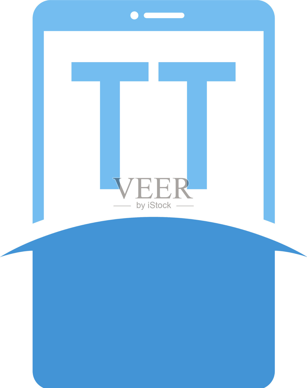 Tt字母标志设计与智能手机图标插画图片素材