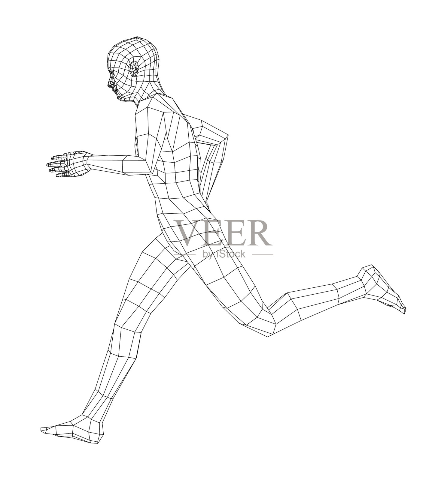 线框跑步者设计元素图片