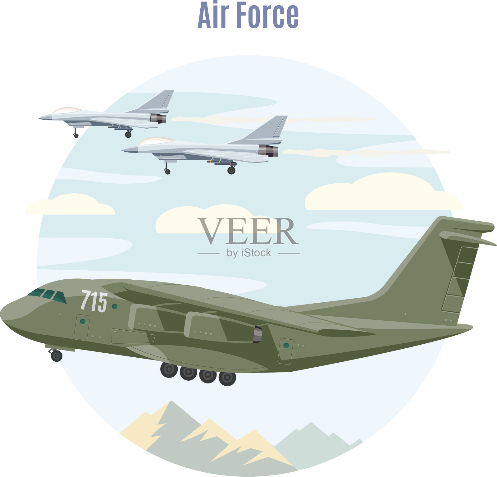 军事航空的概念插画图片素材