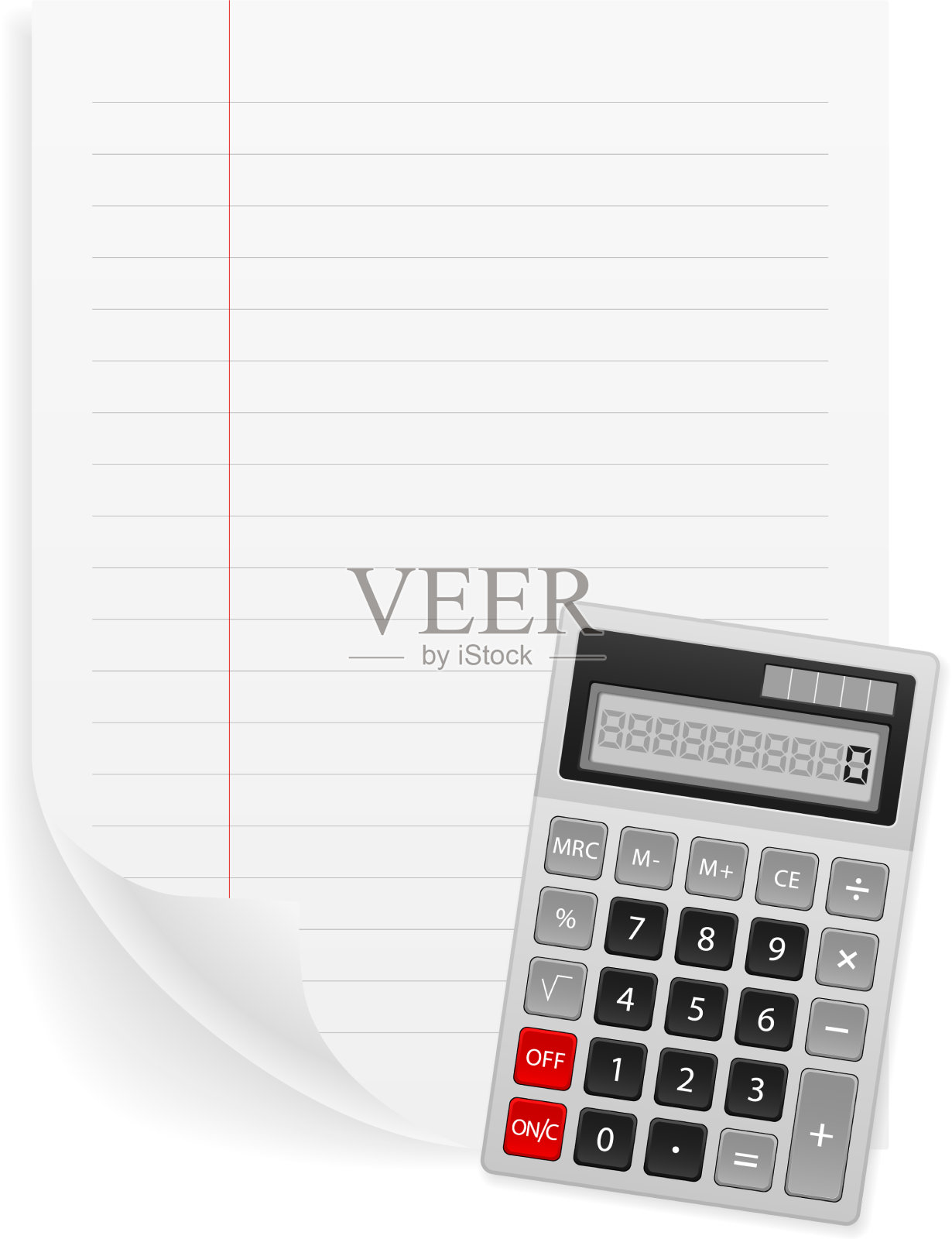 笔记本和计算器插画图片素材