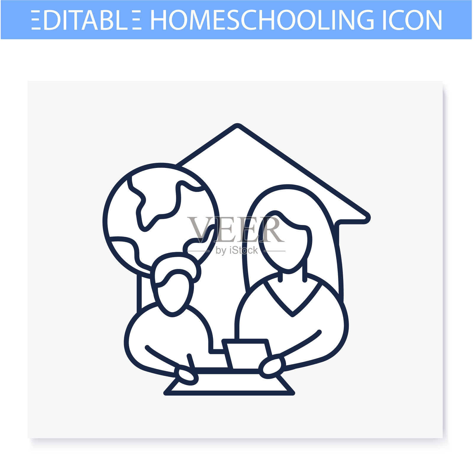 地理课线图标插画图片素材