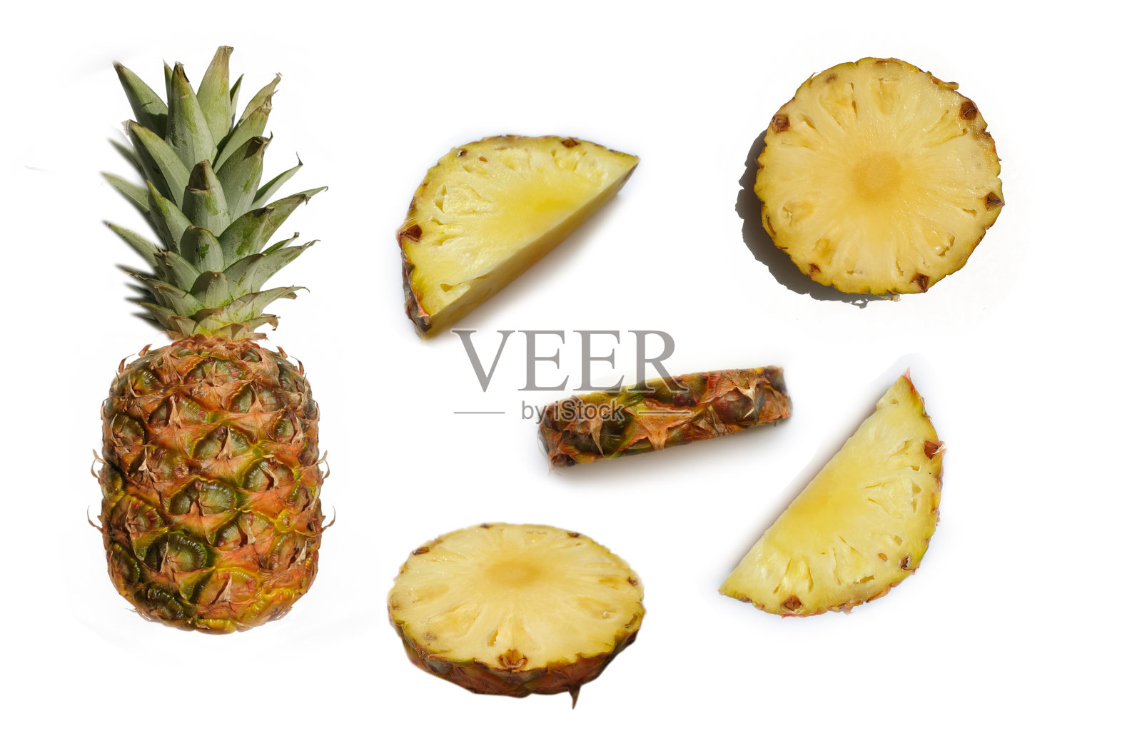 在白色背景上分离的菠萝照片摄影图片