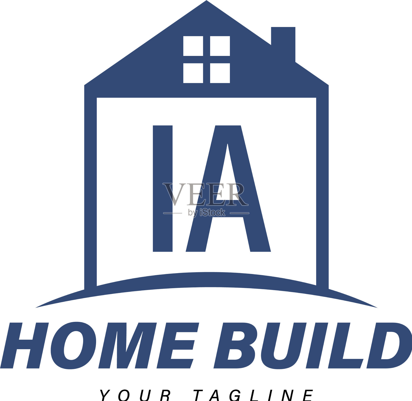 Ia字母标志设计与家图标现代插画图片素材