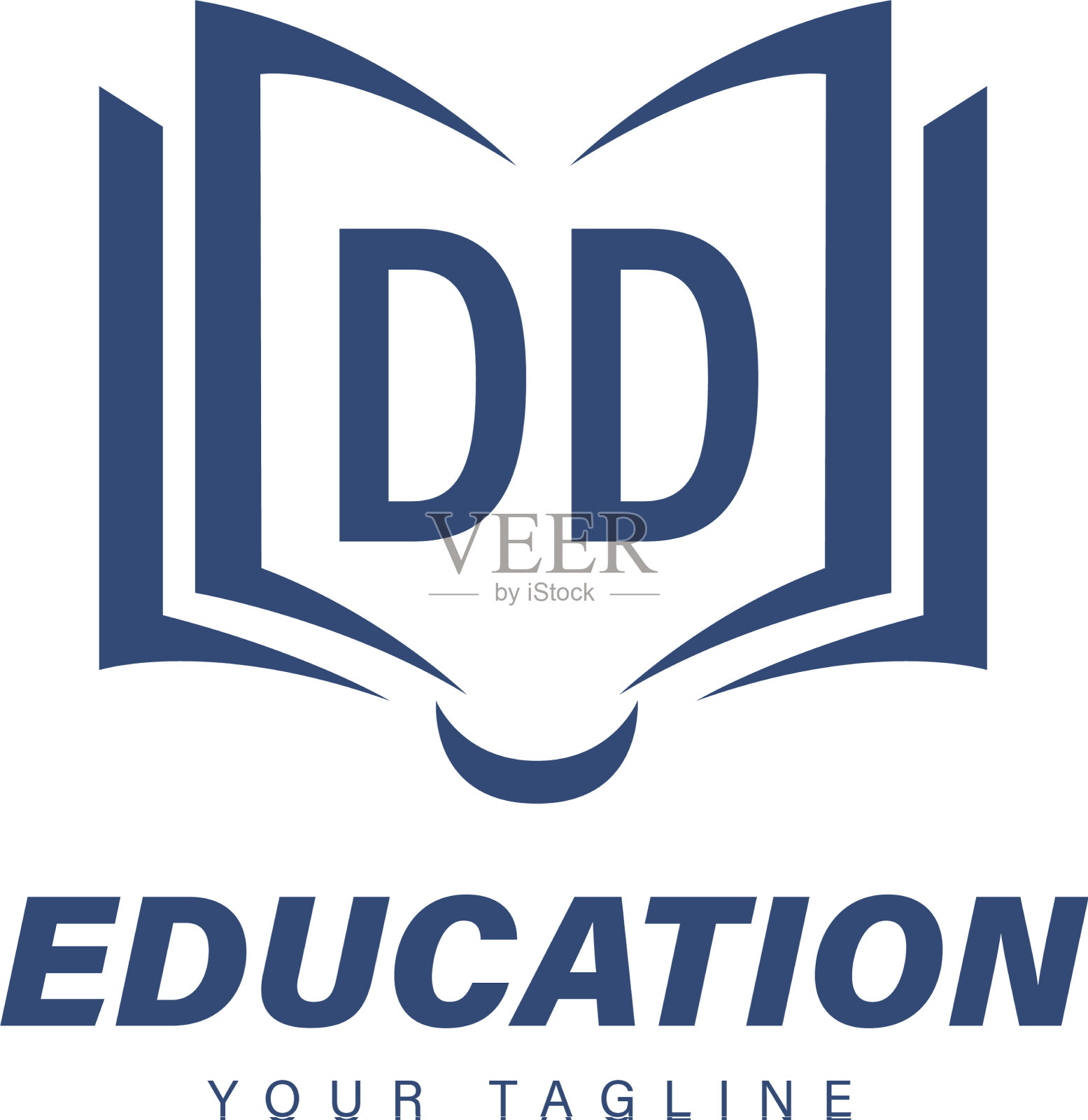 Dd字母标志设计与书图标现代插画图片素材