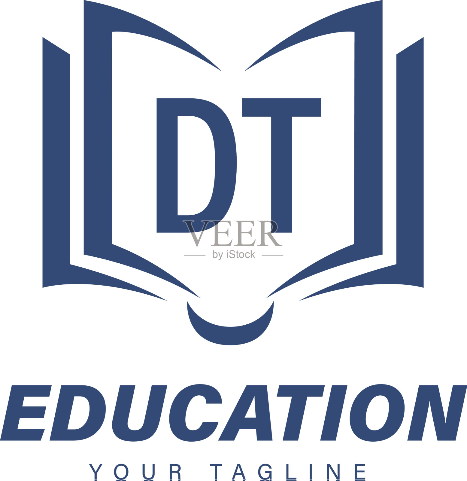 Dt字母标志设计与书图标现代插画图片素材