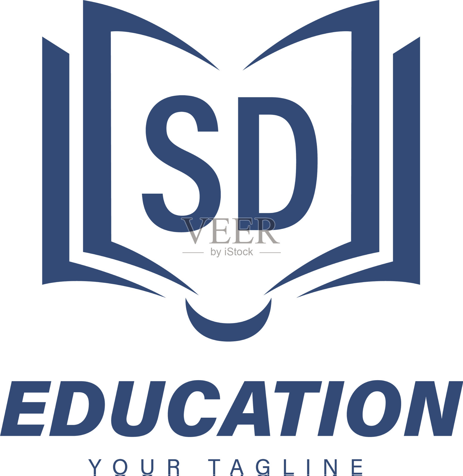 Sd字母标志设计与书图标现代插画图片素材