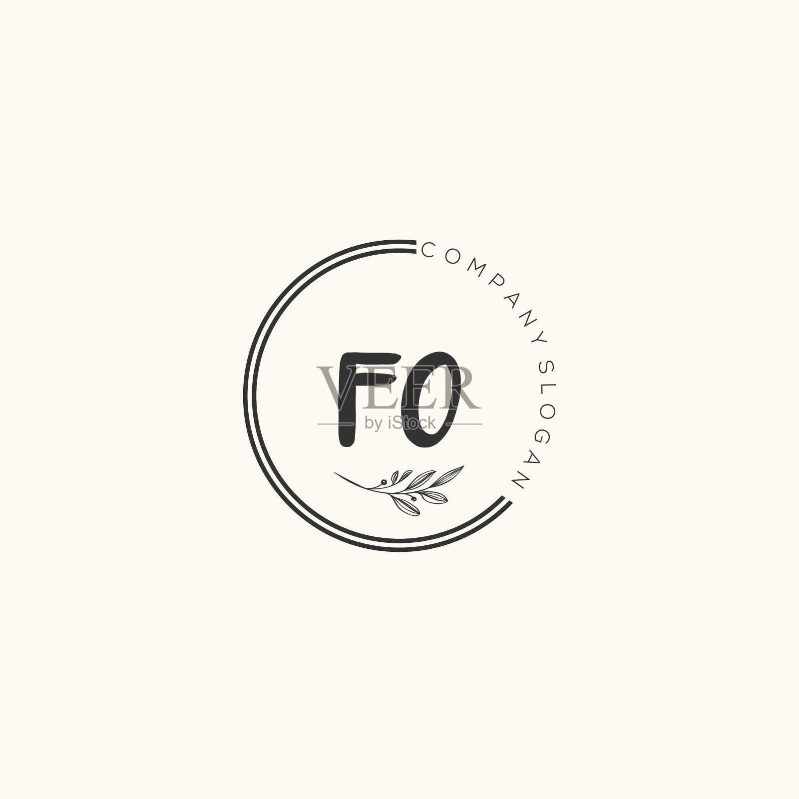 Fo美最初的标志手写标志艺术插画图片素材