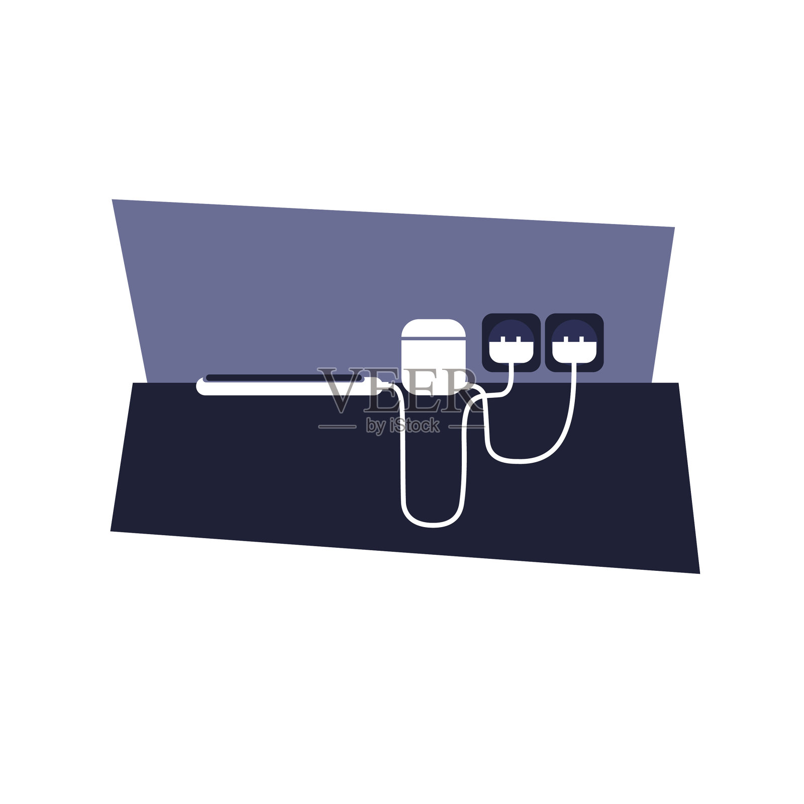 智能手机和耳机正在充电设计元素图片