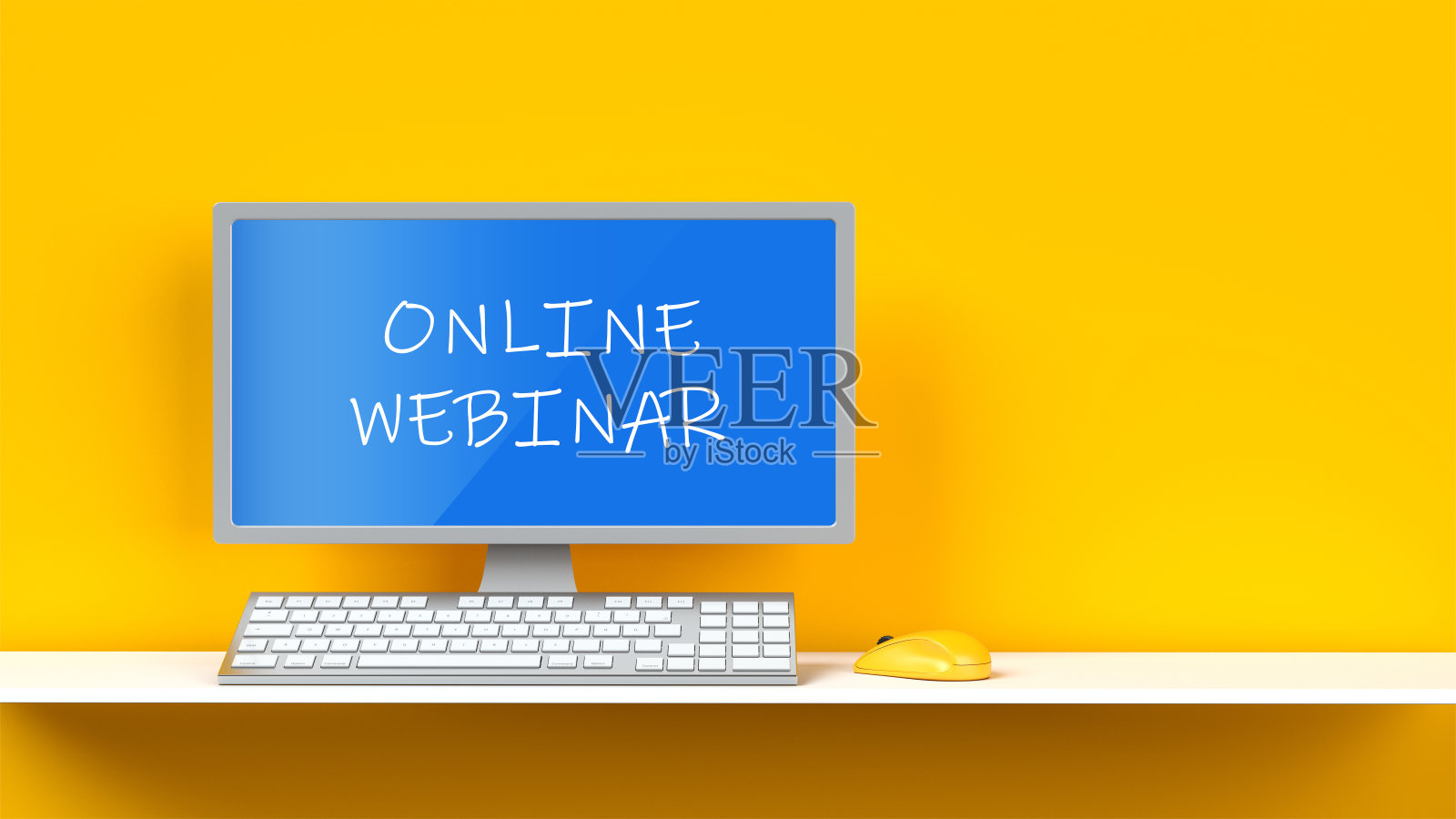 微型计算机与在线网络研讨会的文本。照片摄影图片