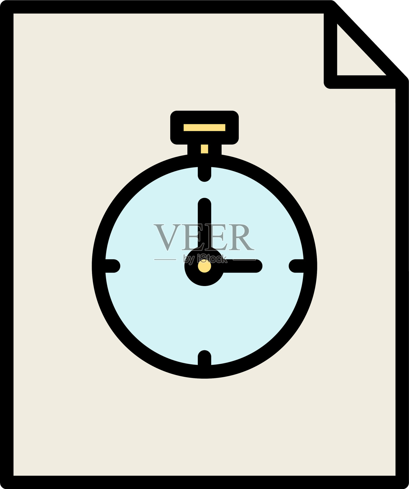 文档秒表图标插画图片素材