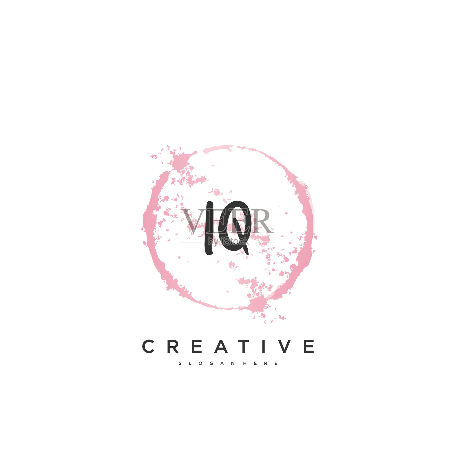 IQ美最初的标志手写标志艺术插画图片素材