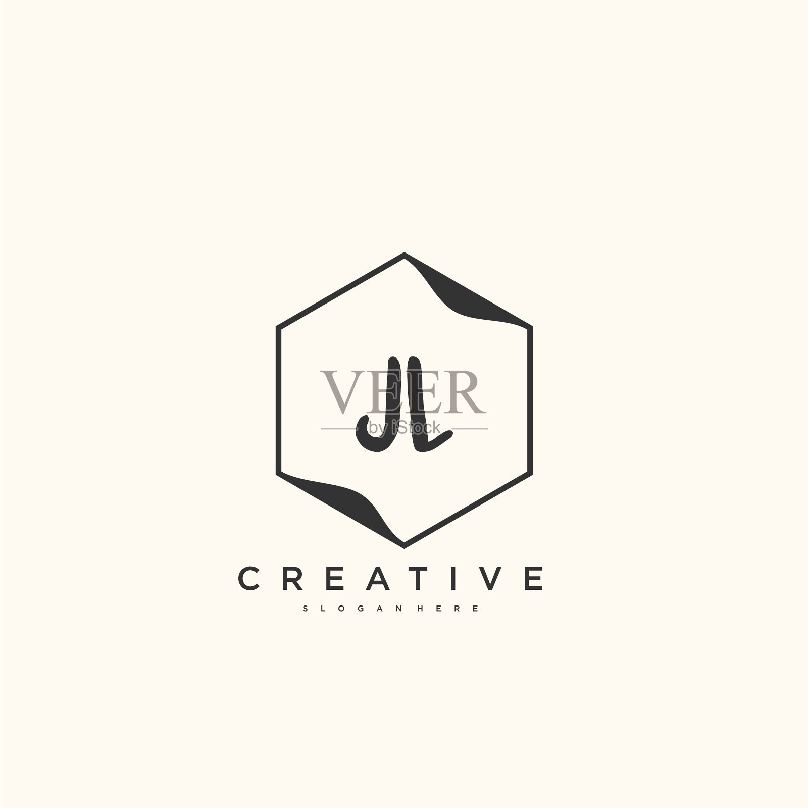 Jl美初始标识手写标识艺术插画图片素材