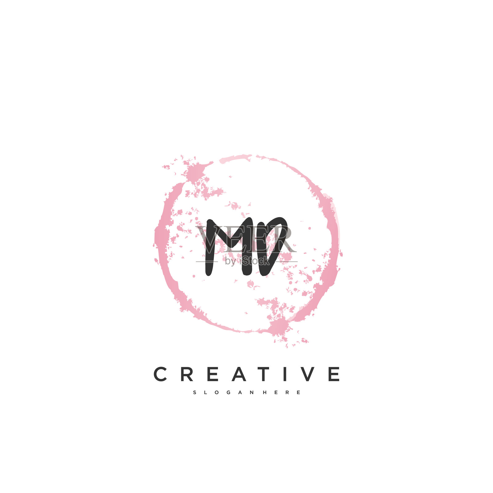 Md美初始标识手写标识艺术插画图片素材