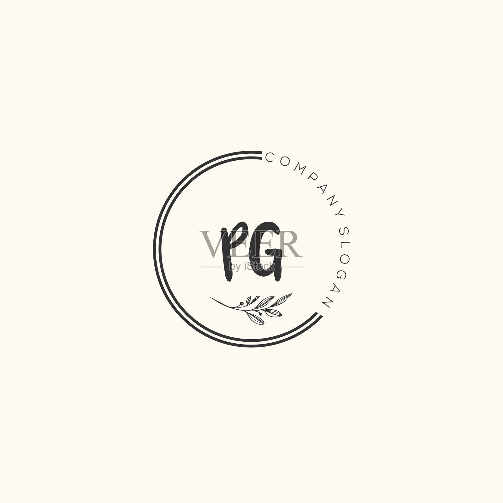 Pg美初始标识手写标识艺术插画图片素材