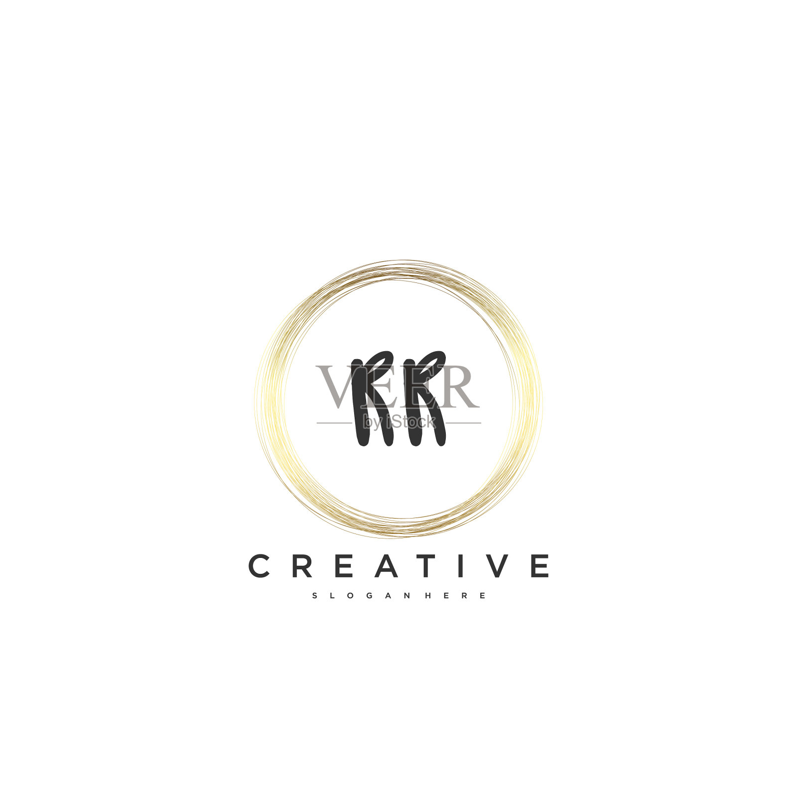 Rr美初始标识手写标识艺术插画图片素材