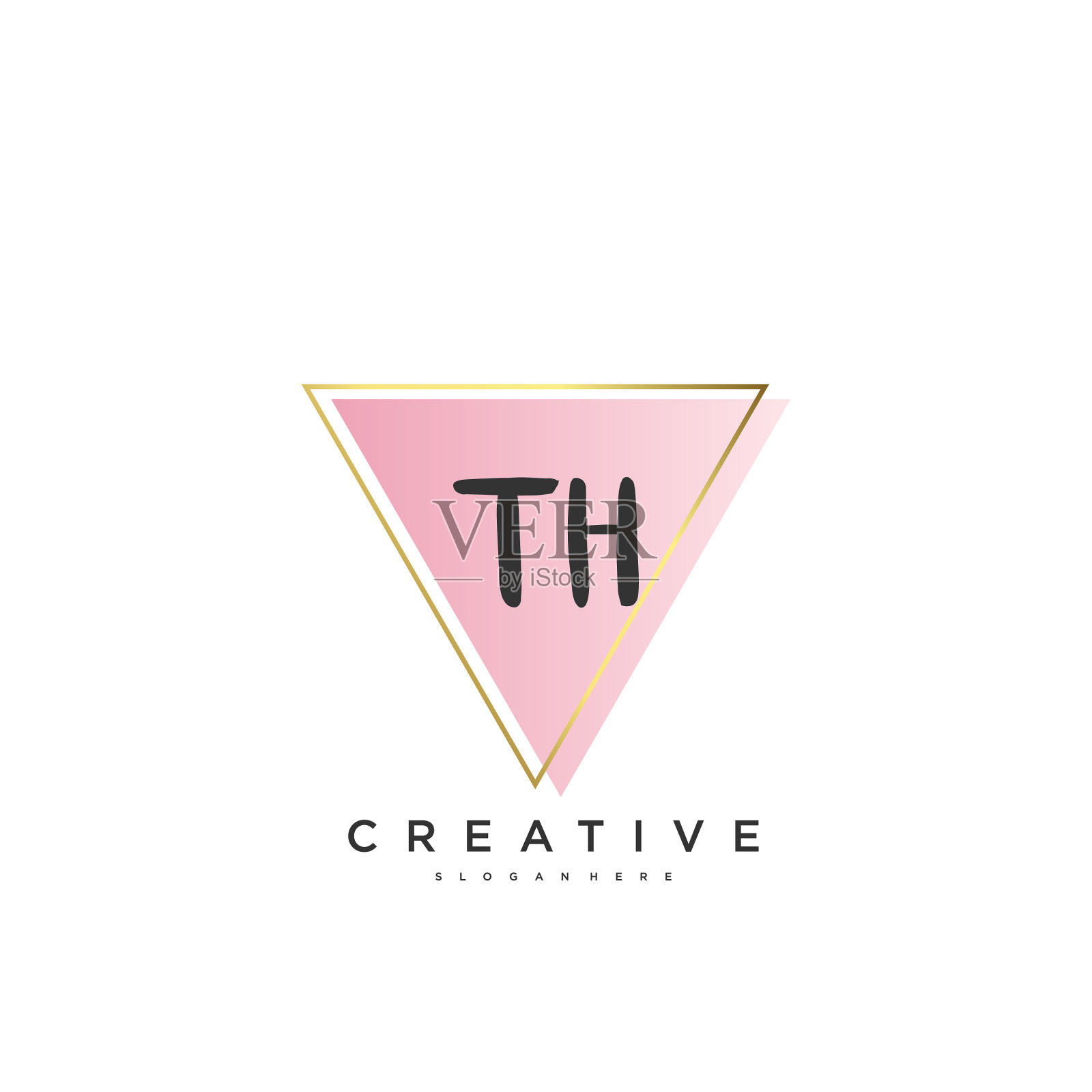 Th美初始标志手写标志艺术插画图片素材