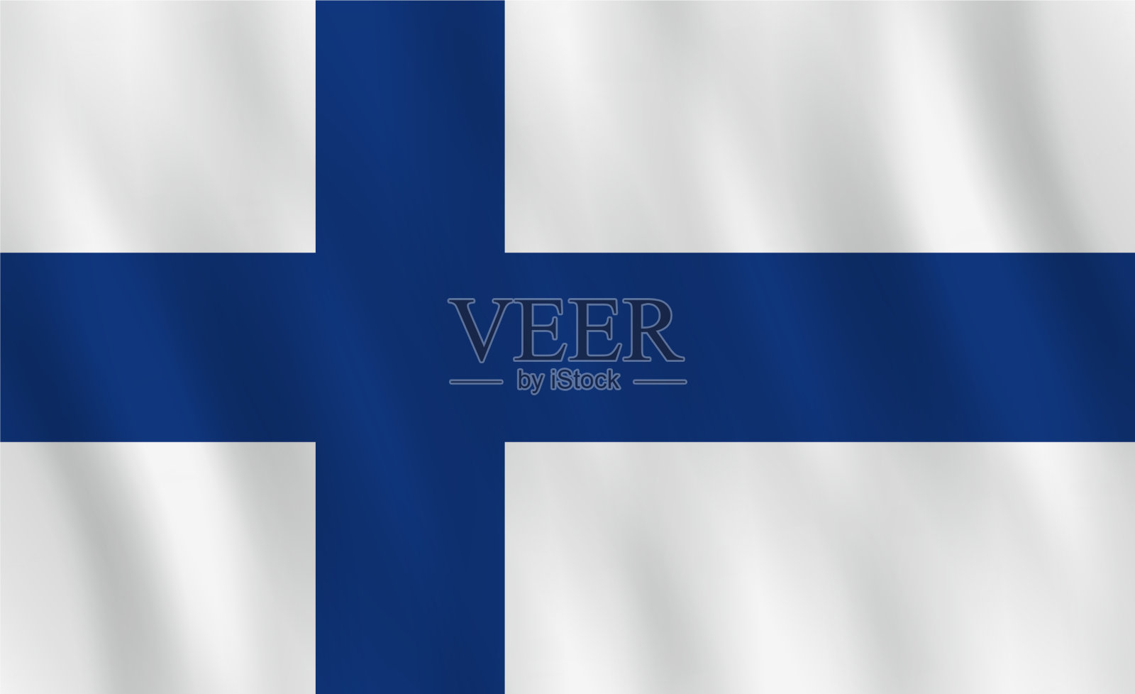 芬兰国旗与挥舞效应官方插画图片素材