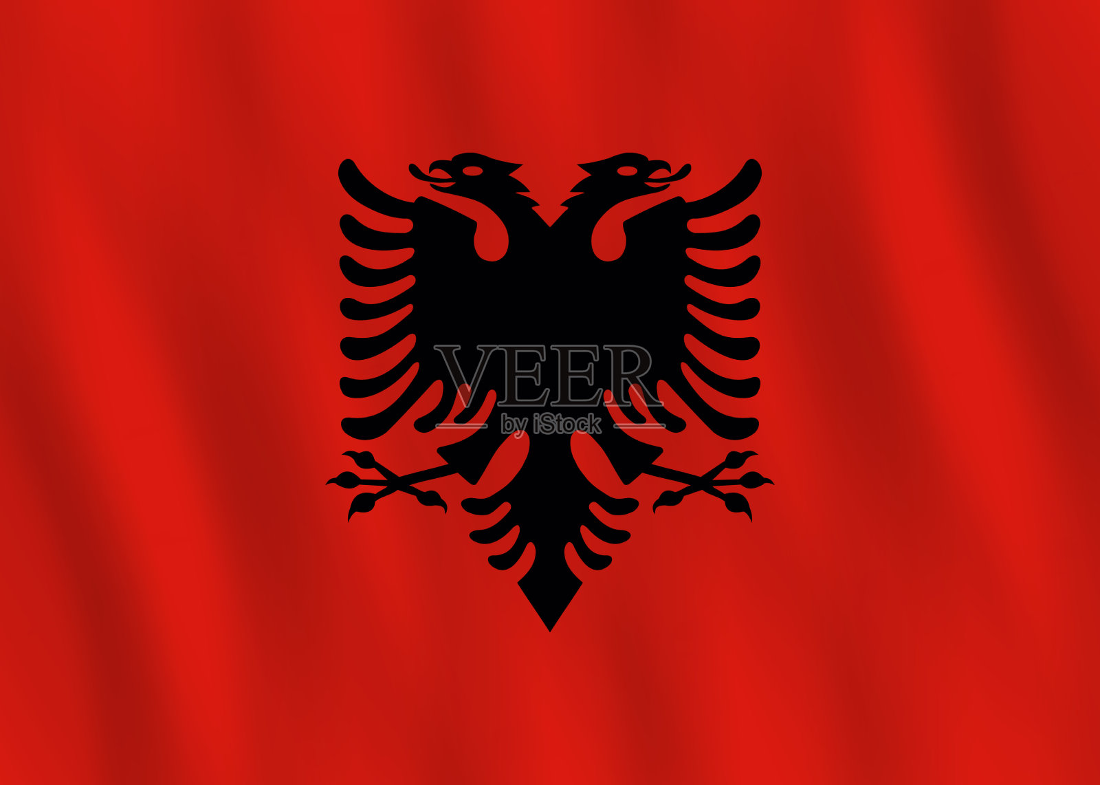 阿尔巴尼亚国旗与挥舞效果官方插画图片素材