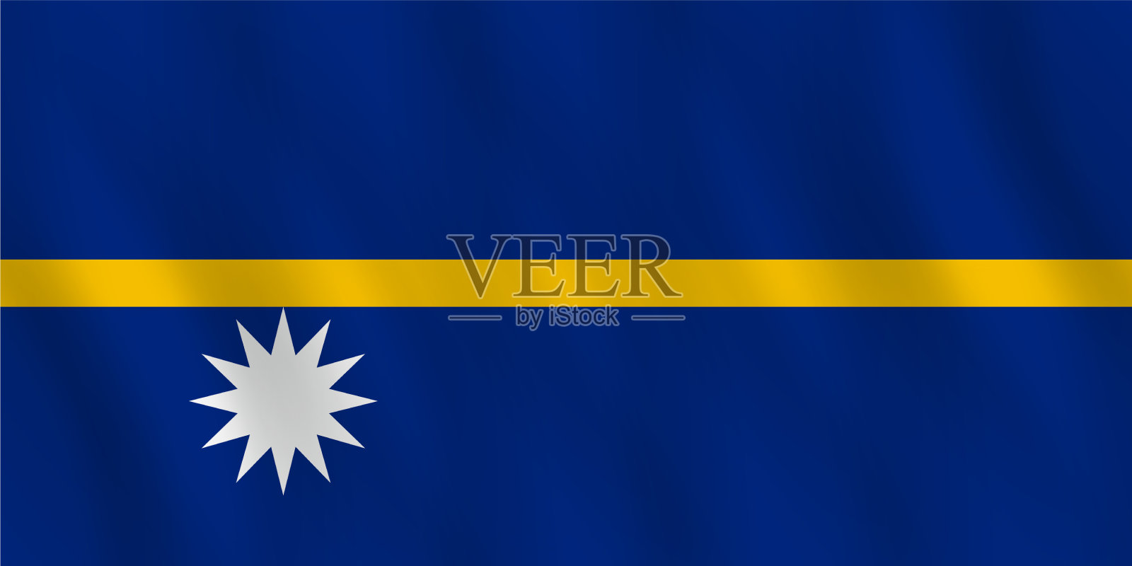 瑙鲁国旗与飘扬效果官方比例插画图片素材