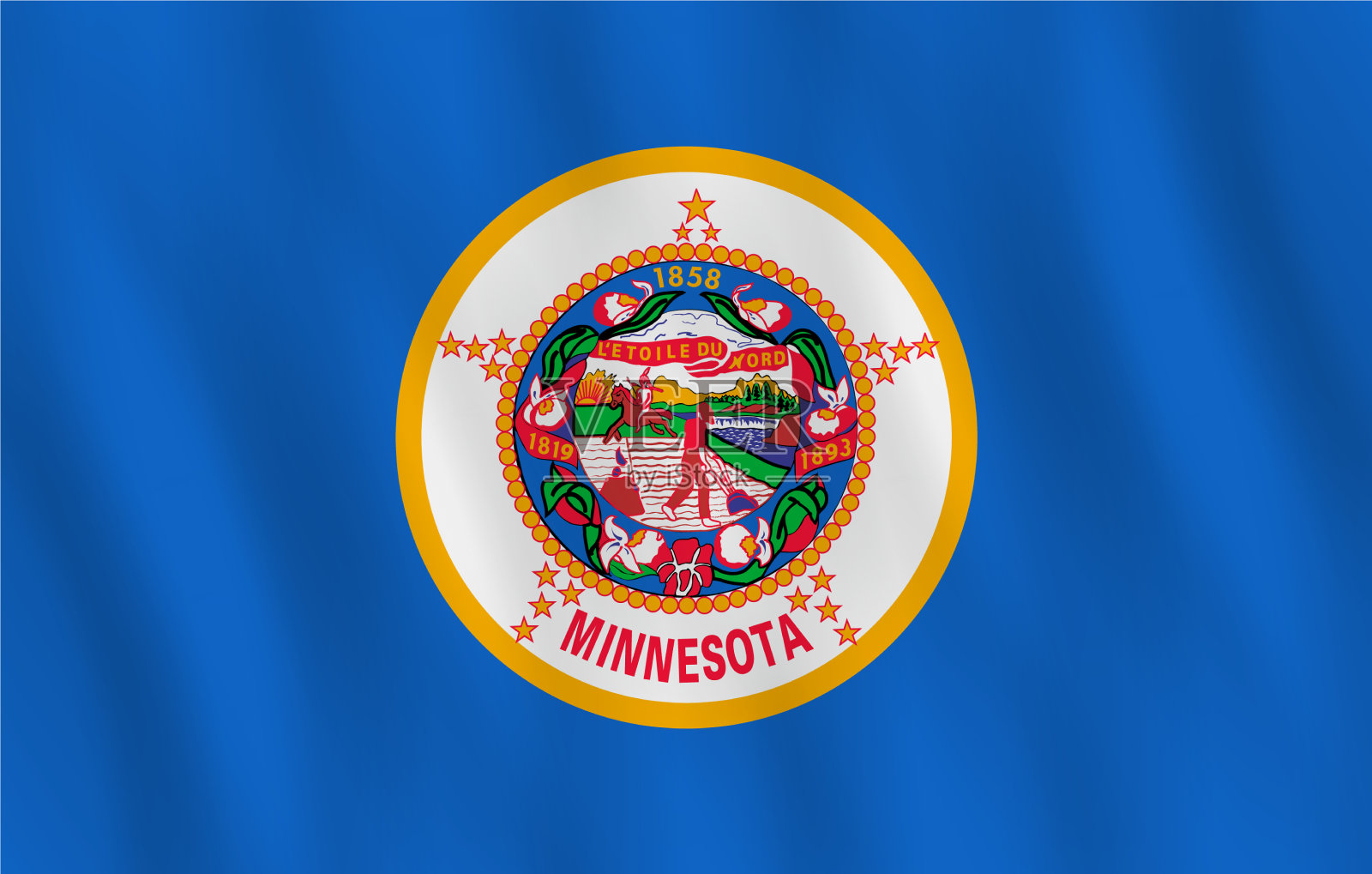 美国明尼苏达州的州旗插画图片素材