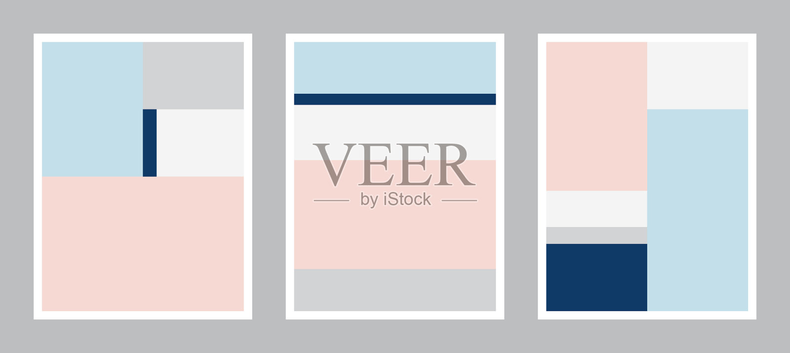 粉彩现代海报艺术抽象墙壁艺术插画图片素材