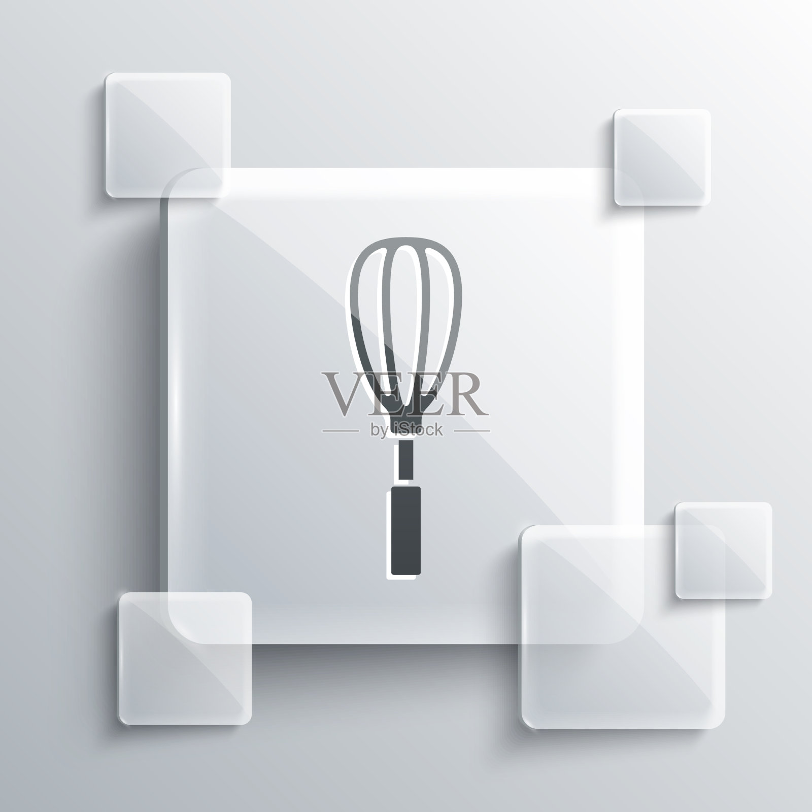 灰色厨房搅拌器图标孤立在灰色插画图片素材