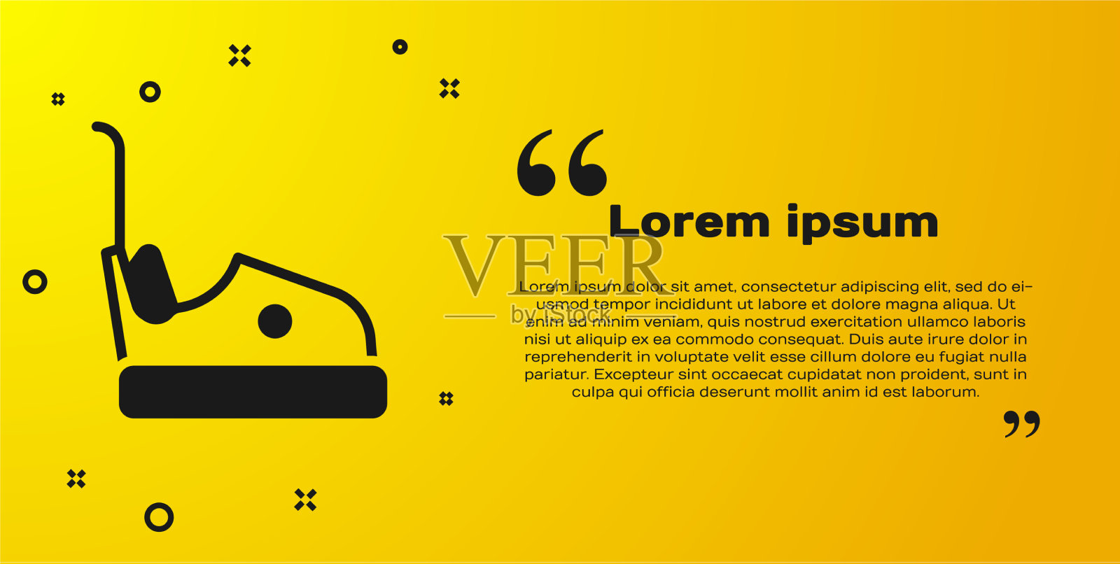 黑色碰碰车图标孤立在黄色上插画图片素材