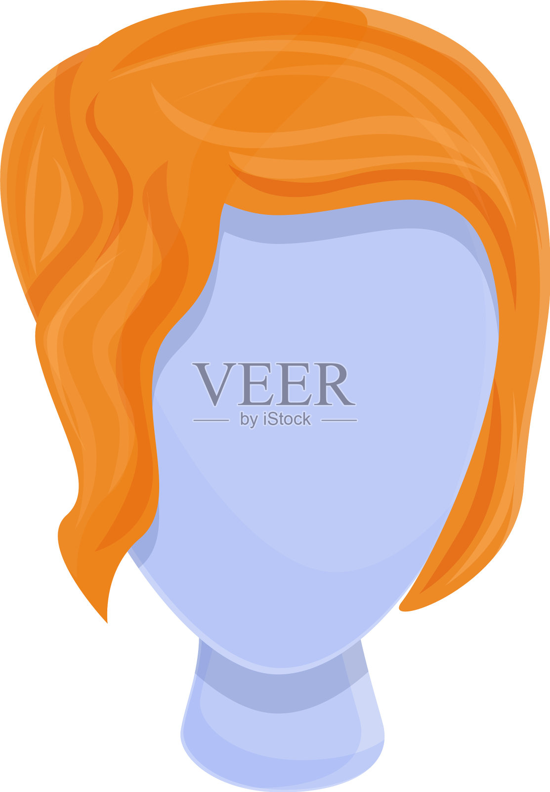 人工假发图标卡通风格设计元素图片