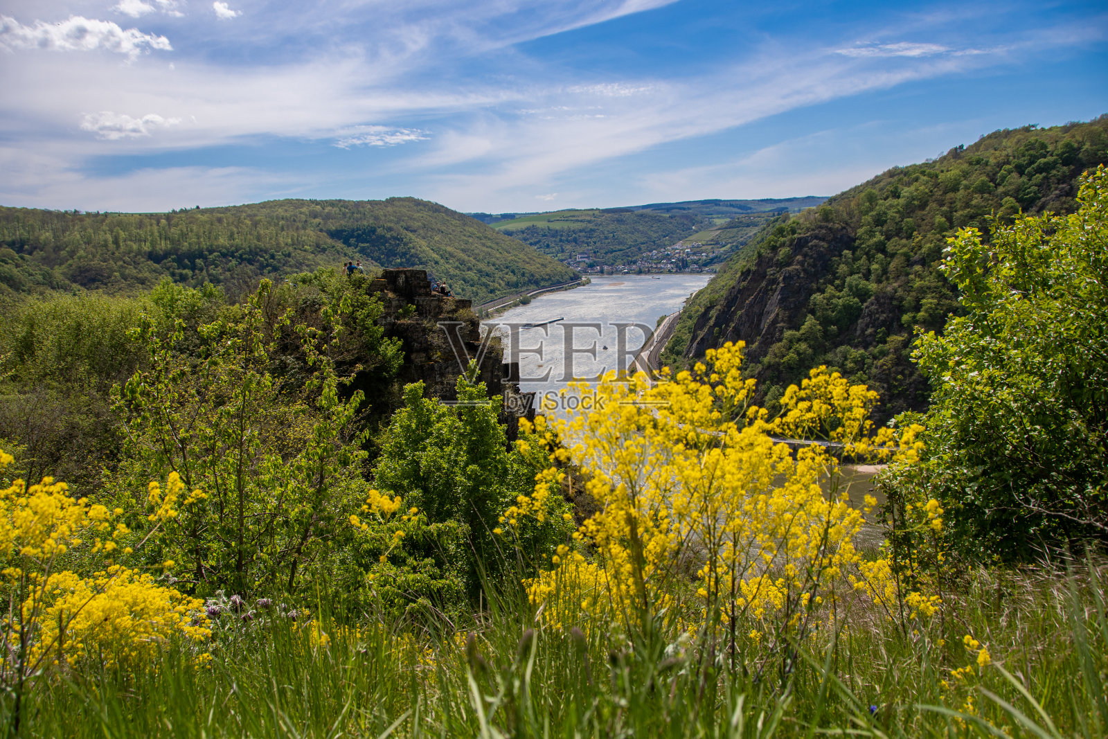 莱茵河中上游的春天美景照片摄影图片
