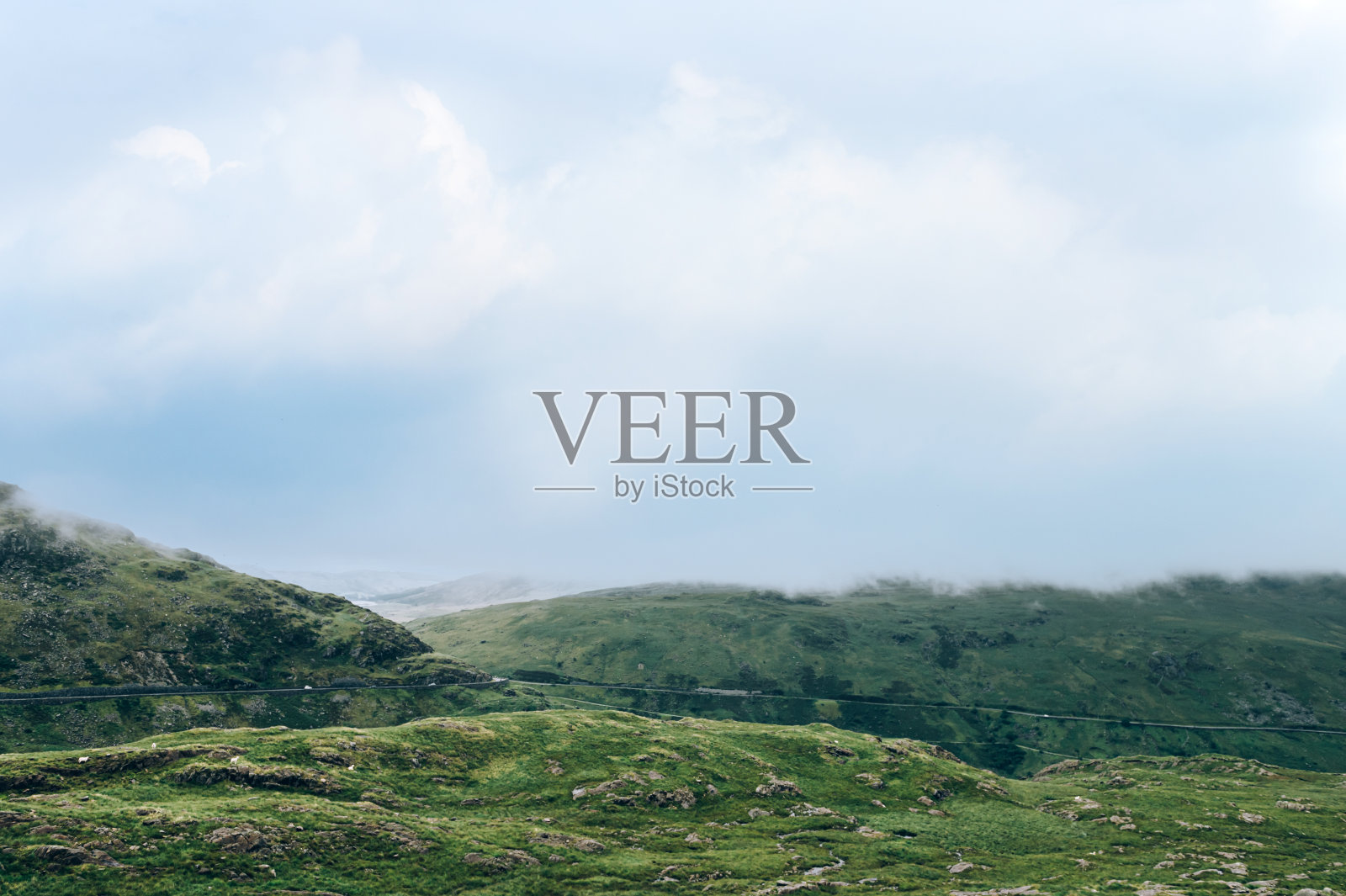 美丽的风景全景斯诺登尼亚国家公园在北威尔士，英国照片摄影图片