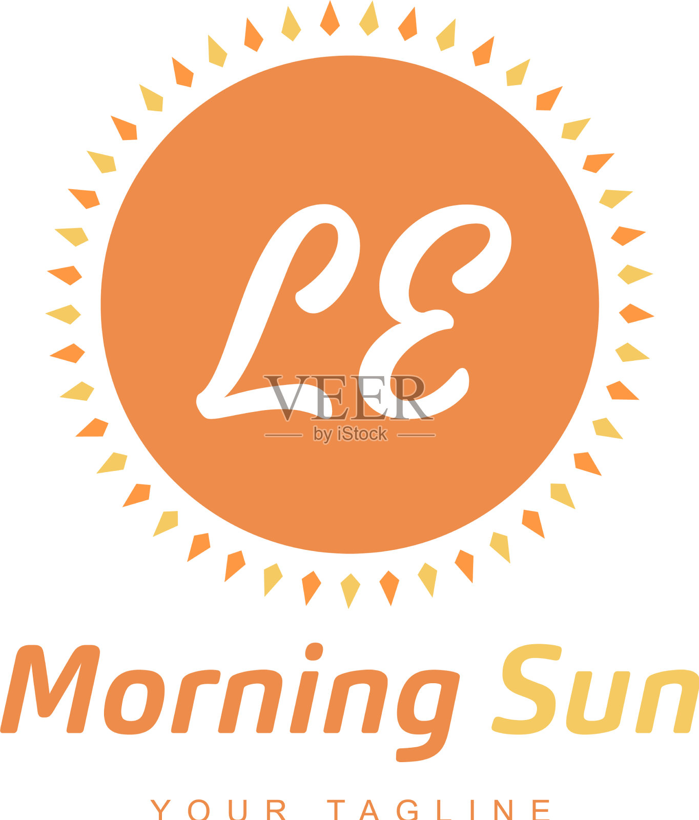 乐信标志设计与太阳晨光图标插画图片素材