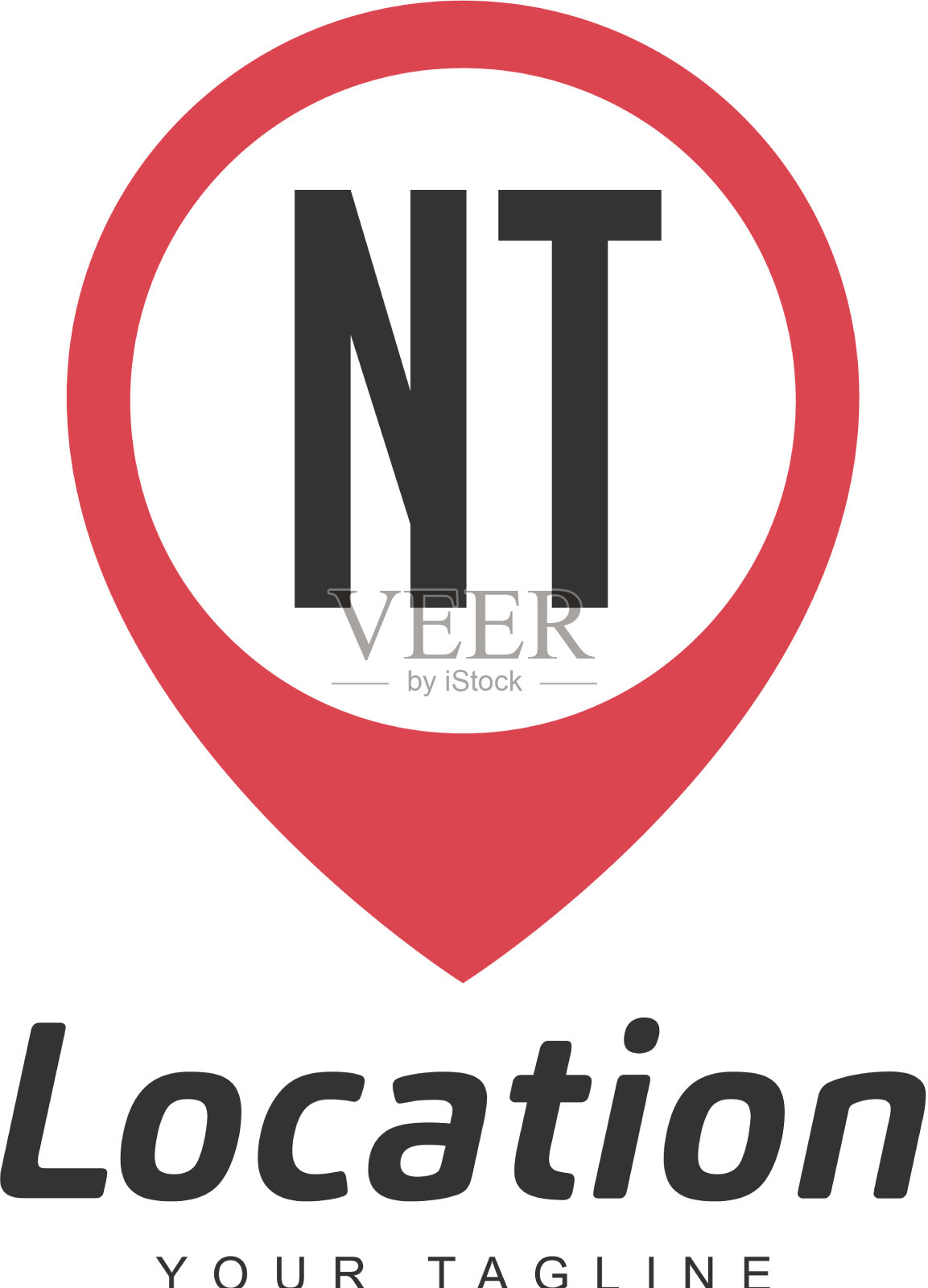 Nt字母标志设计与定位pin图标插画图片素材