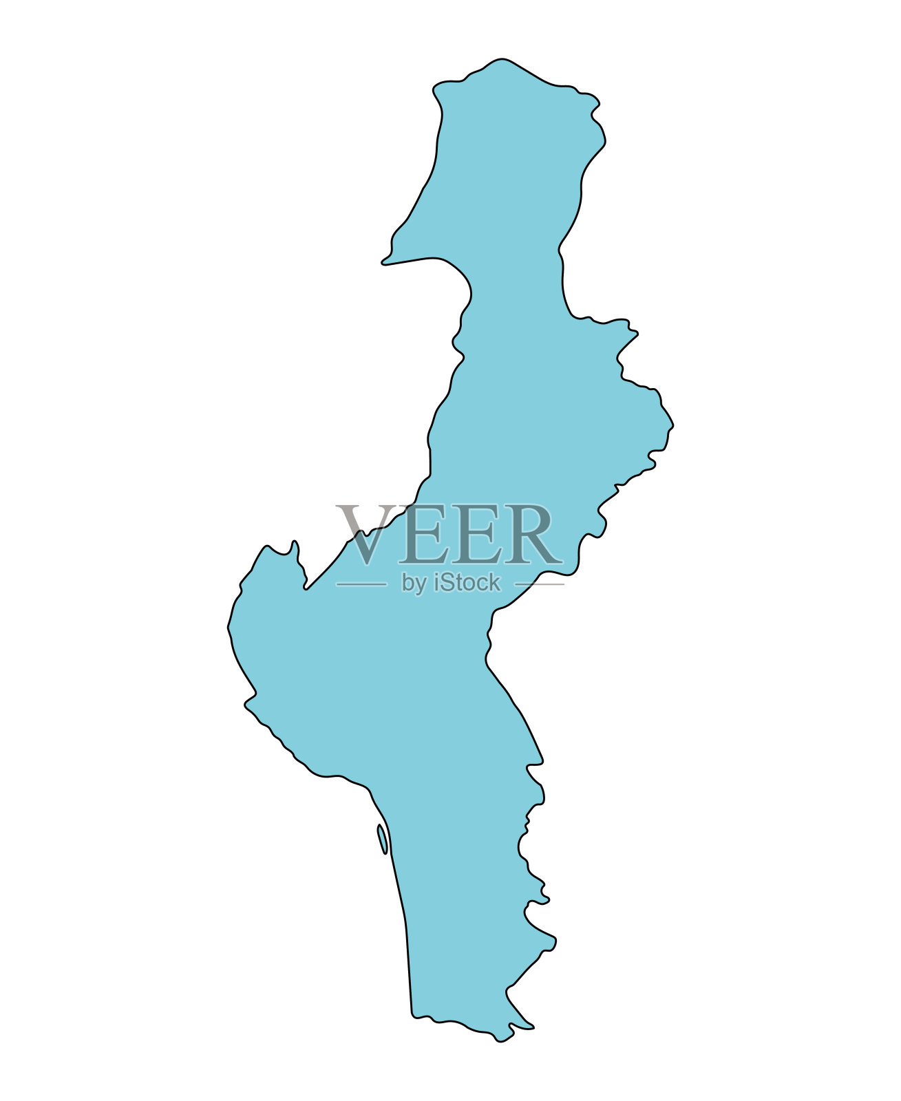 日本山梨县开城地图。插画图片素材