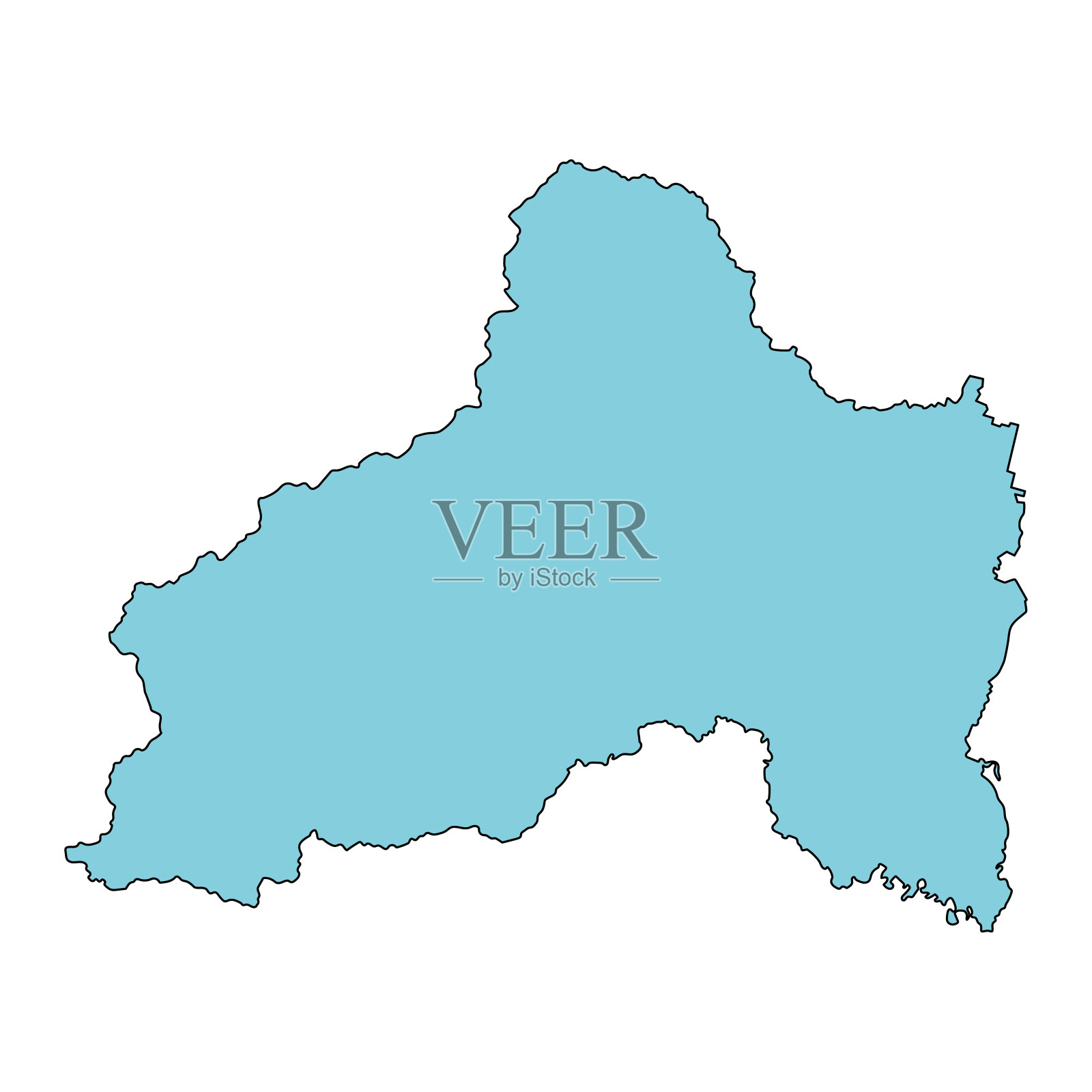 日本三重县龟山市地图。插画图片素材