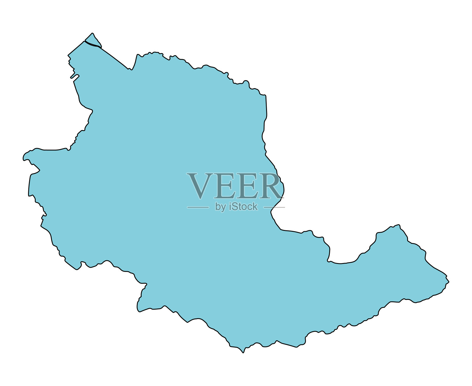 日本新泻县柴田市地图。插画图片素材