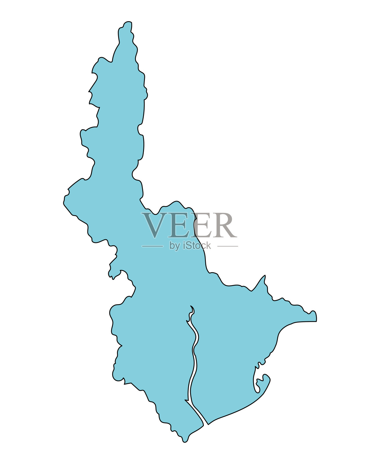 日本静冈县静冈市地图。插画图片素材