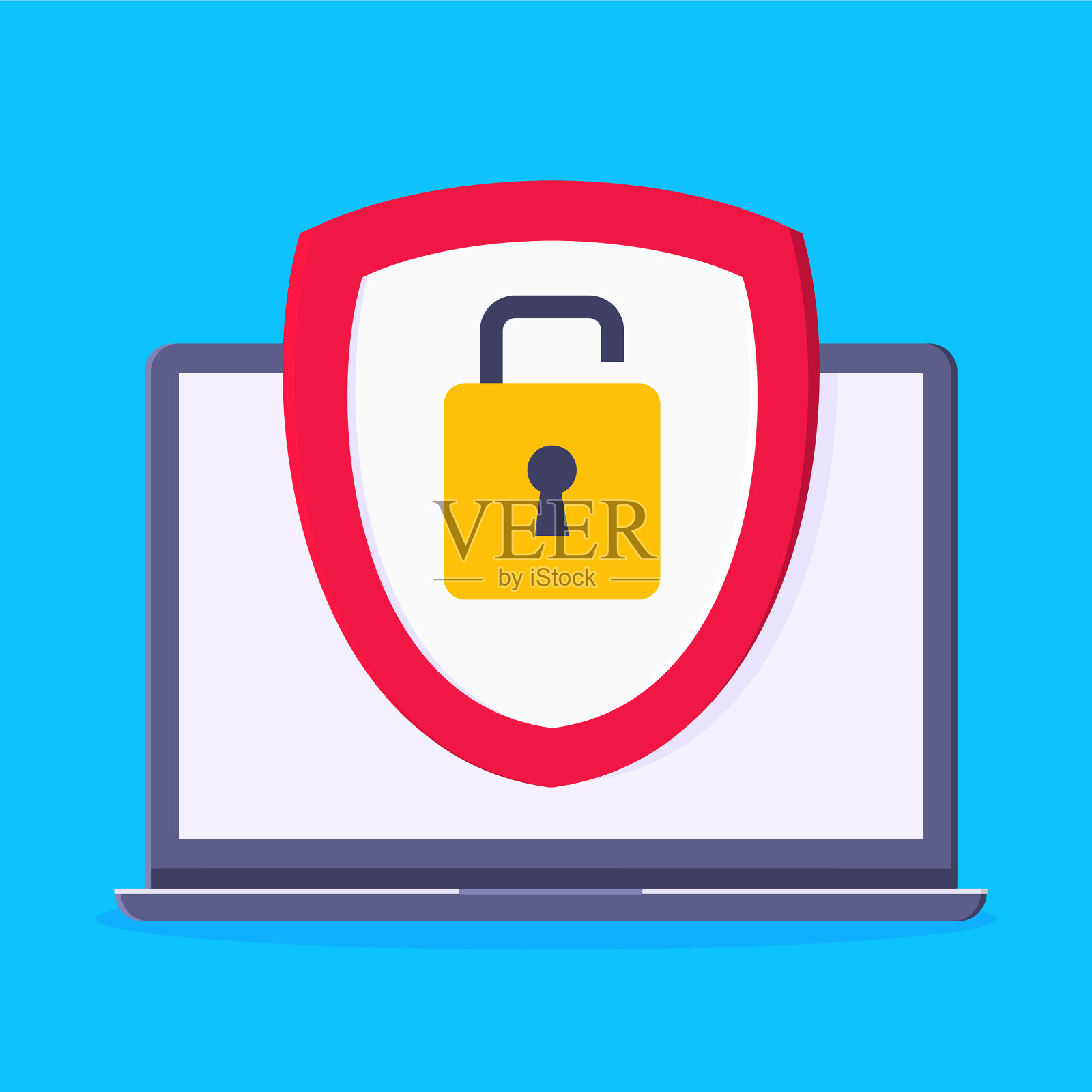 隐私政策安全锁和数据保护插画图片素材