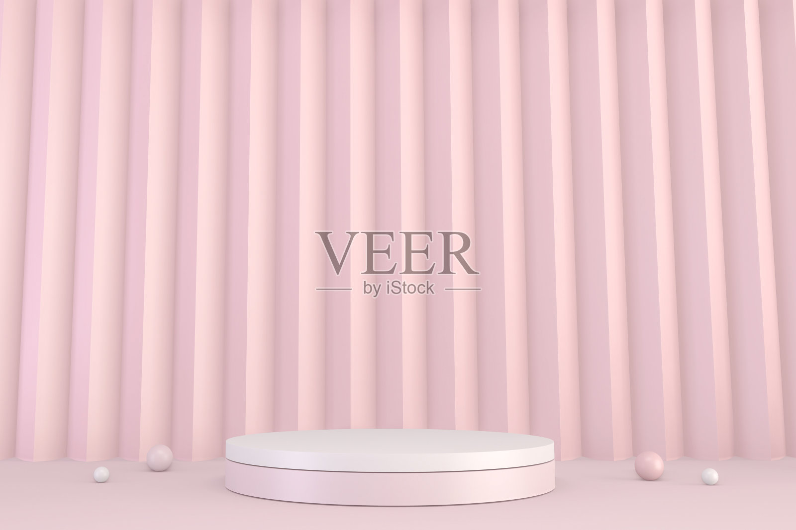 模拟最小的粉红色底座设计产品展示，3D渲染照片摄影图片