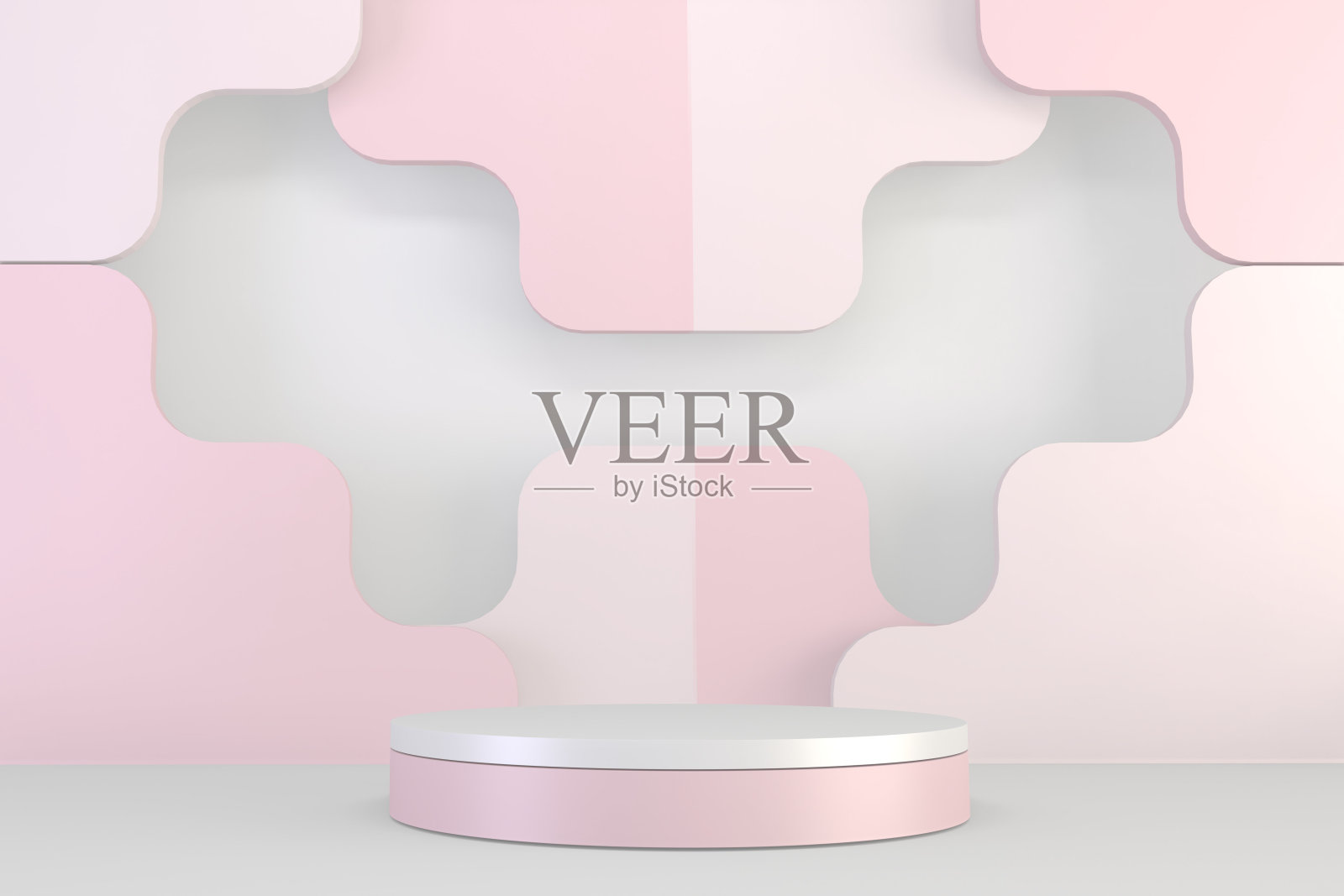 模拟最小的粉红色底座设计产品展示，3D渲染照片摄影图片