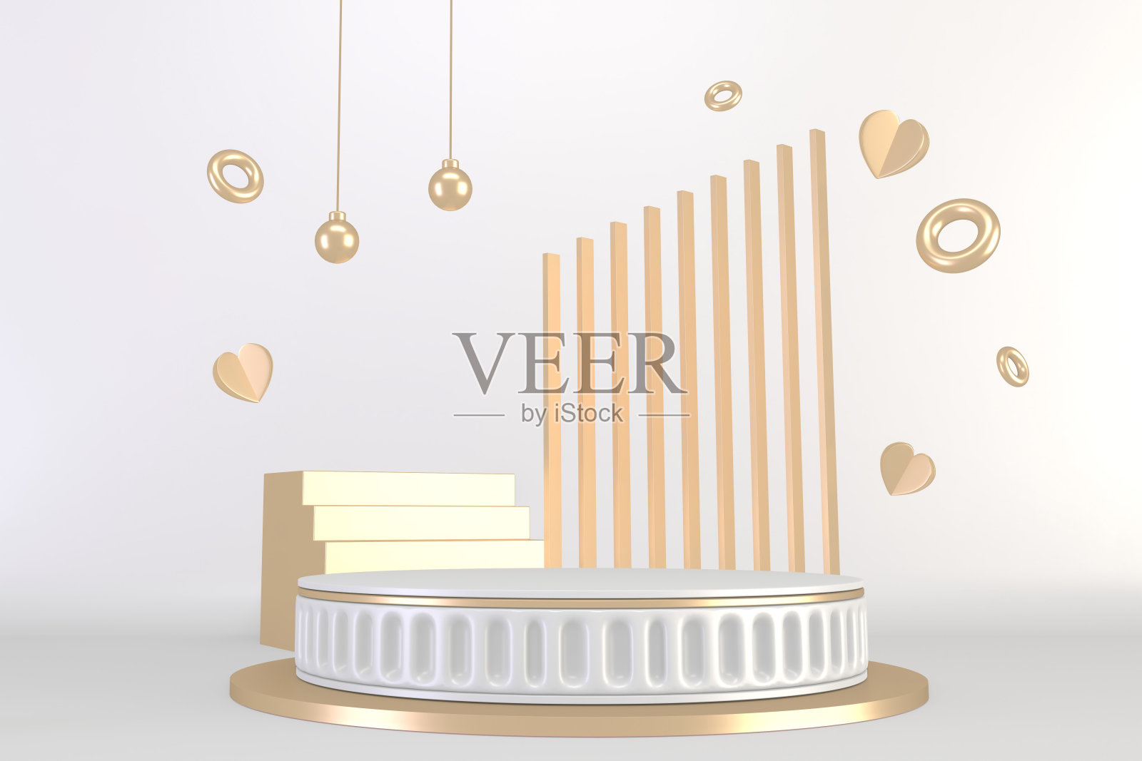 罗马裙楼白色为化妆品，背景为花岗岩白色。三维渲染照片摄影图片