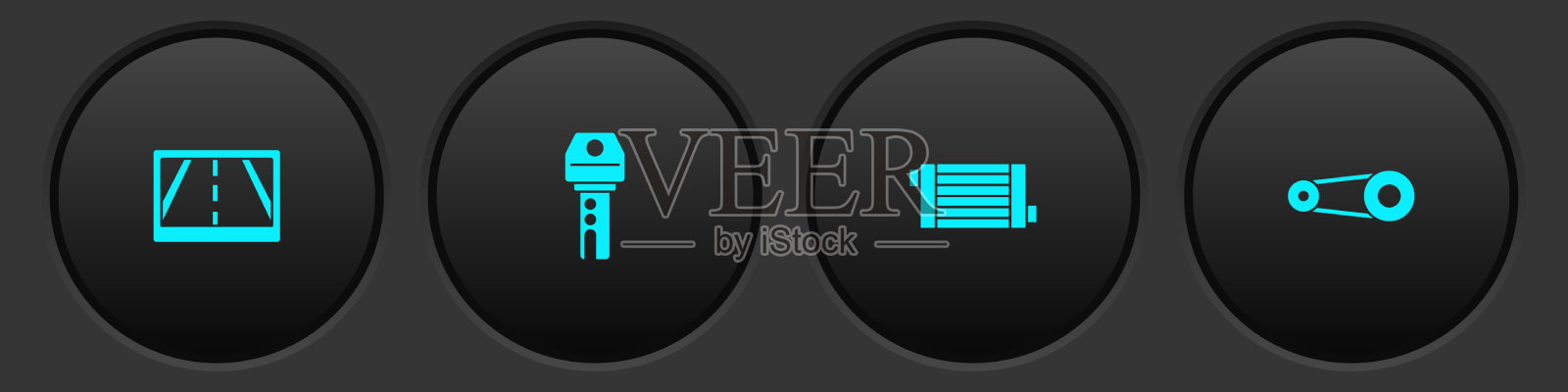 设置GPS设备与地图车钥匙远程散热器图标素材