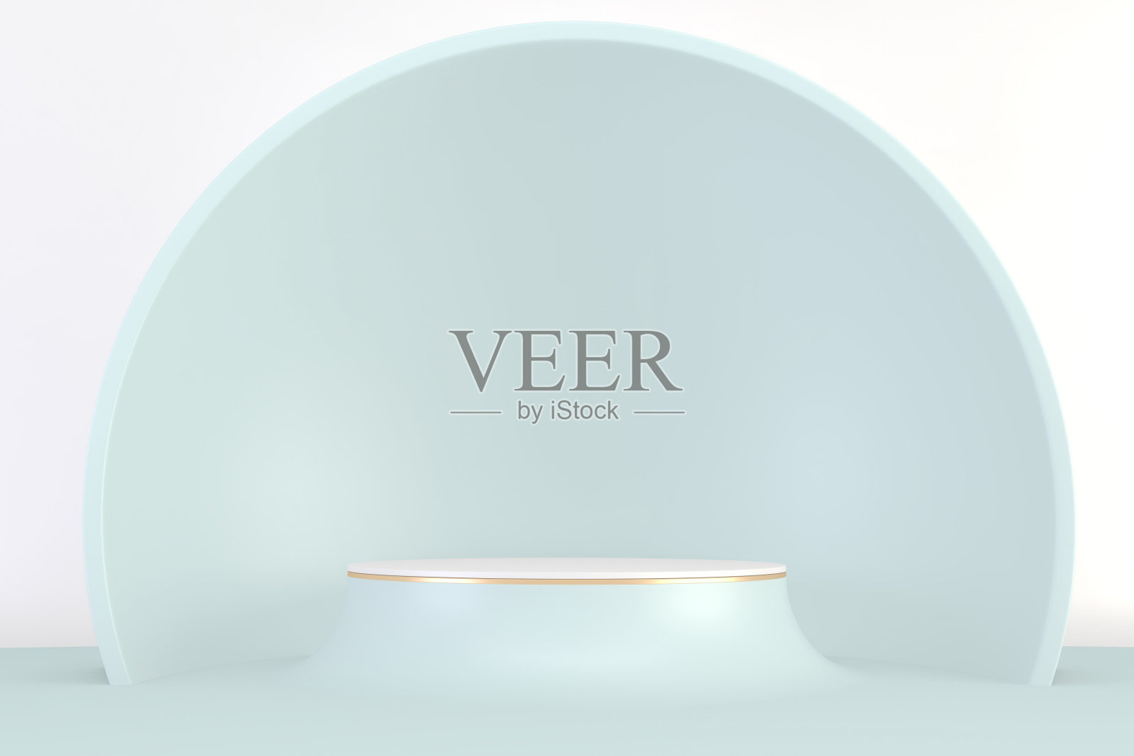 产品展示青色基座设计，3D渲染照片摄影图片