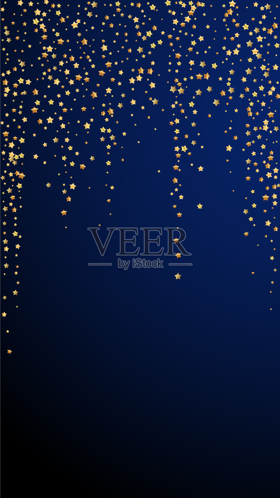 金色星星豪华闪闪，五彩纸屑散落sm插画图片素材