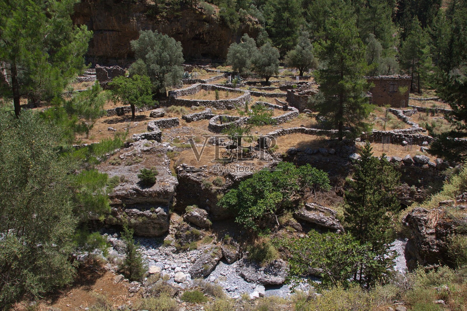 欧洲希腊克里特岛撒玛利亚峡谷的古老遗迹照片摄影图片