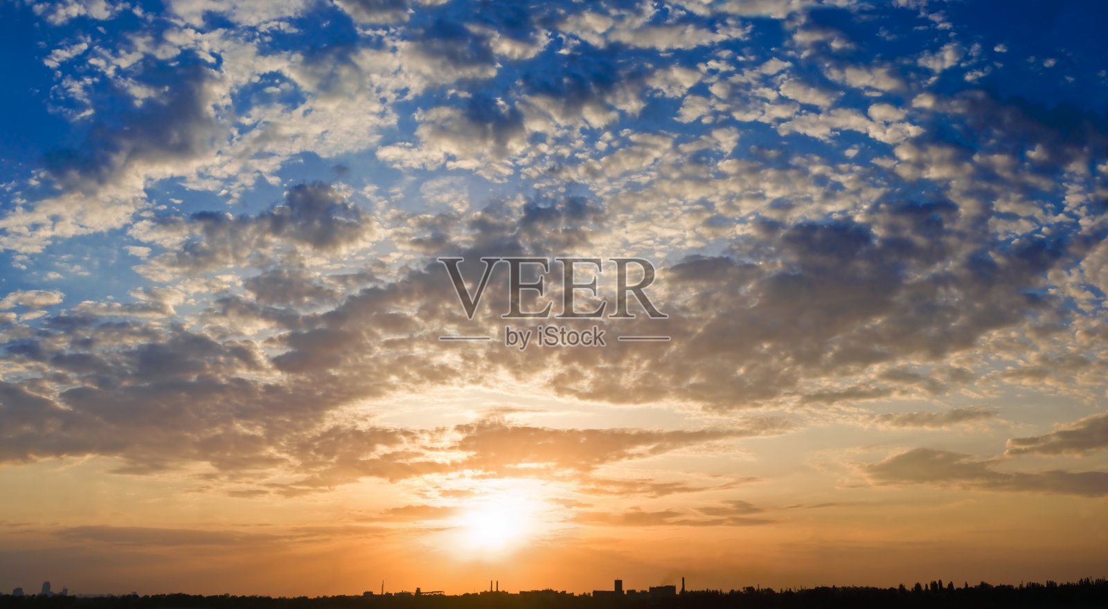 壮丽的日落全景照片摄影图片