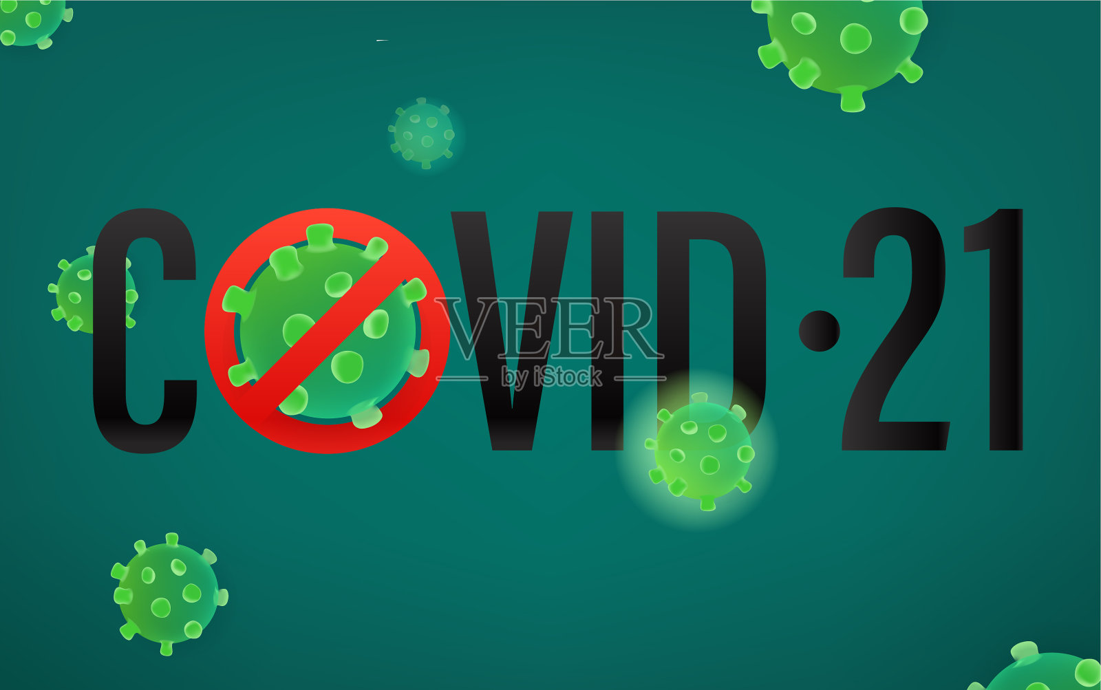 警惕covid-21病毒分子概念插画图片素材