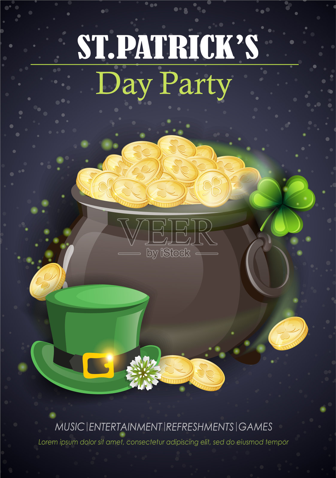 小妖精黄金插画图片素材